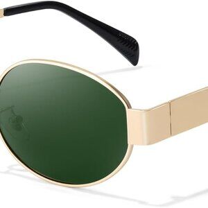 Retro Oval Sunglasses Women UV Protection Vintage Chic Trendy Sun Glasses